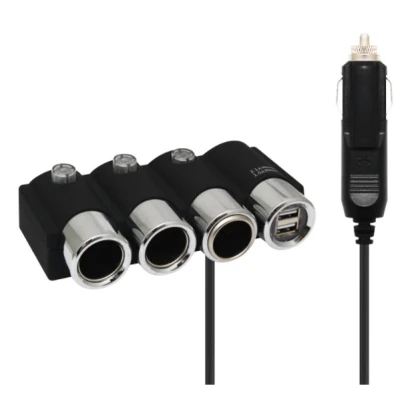 Priza Auto 12V  Olesson 1508 cu 5 intrari 120 W negru