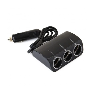 Priza auto cu 5 intrari NEON buton On/OFF 120W OLESON 1506