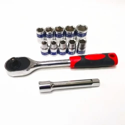 RIB-Set 12 Piese Cheie cu Clichet 1/2" Capete Chei Tubulare 10-22mm