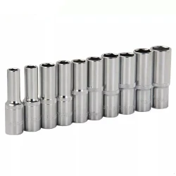 Set 10 Tubulare SINA 1/4" Profil Hexagon Lungi 63 mm