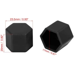 Set 20 capace prezoane 17" NEGRE din Silicon pentru jante