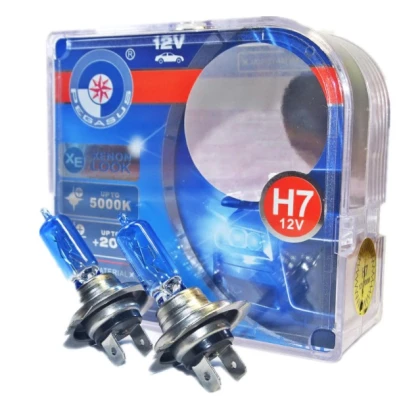 Set 2 becuri Pegasus H7 Xenon EFFECT halogen putere 100W 1500 lumeni temperatura 6000K 