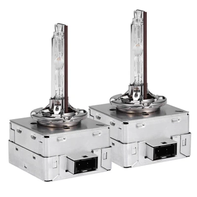 Set 2 becuri Xenon D1R White auto pentru far suport metalic 35W 6000K