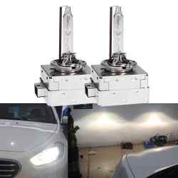 Set 2 becuri Xenon D1S White auto pentru far suport metalic 35W 6000K