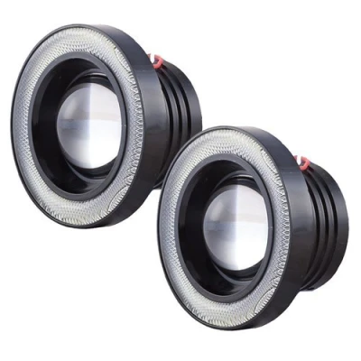 Set 2 Proiectoare 89 mm Angel Eyes cu LED DRL Lumina Alba