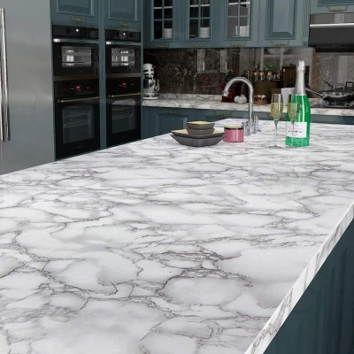 Set 2 X Autocolant Marmura ALBA 60 x 300 Autoadeziv Rezistent pentru Mobila