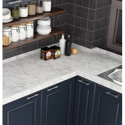 Set 2 X Autocolant Marmura ALBA 60 x 300 Autoadeziv Rezistent pentru Mobila