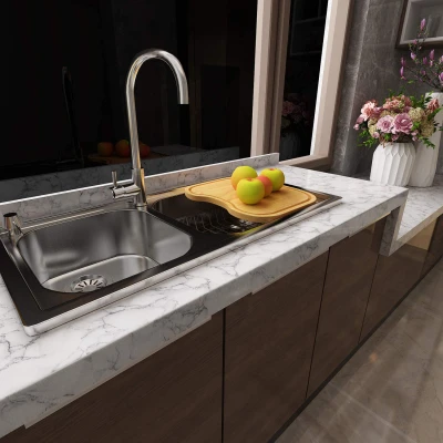 Set 2 X Autocolant Marmura ALBA 60 x 300 Autoadeziv Rezistent pentru Mobila