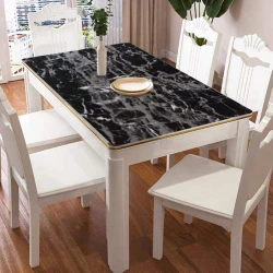 Set 2 X Autocolant Marmura NEGRU CU ALB 60 x 200 Autoadeziv Rezistent pentru Mobila