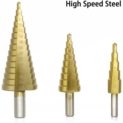 Set 3 FREZE Burghie in trepte pentru metal 4-32 mm