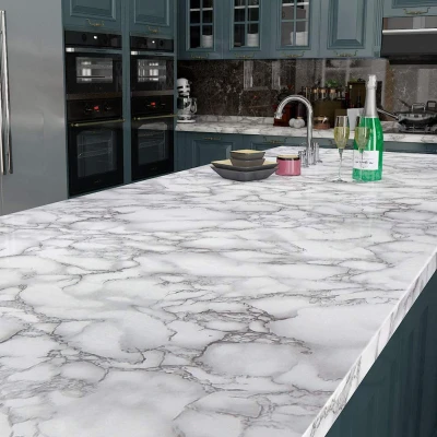 Set 3 X Autocolant Marmura ALBA 60 x 300 Autoadeziv Rezistent pentru Mobila BS