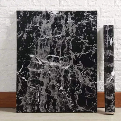Set 3 X Autocolant Marmura NEGRU CU ALB 60 x 200 Autoadeziv Rezistent pentru Mobila