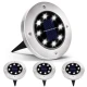 Set 4 Lampi Solare METALICE Argintii Disk Lights pentru gradina AX