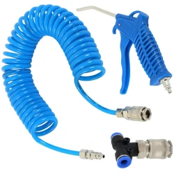 Set pistol de suflat aer  furtun spirala de 5 m T de conectare camion