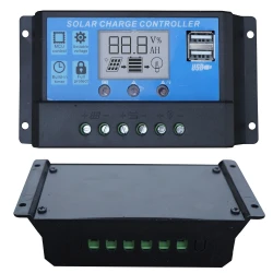 Regulator-controler solar PWM 30A 12V/24V 2 X USB si LCD