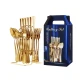 Set 24 piese tacamuri AURII cu suport otel inoxidabil