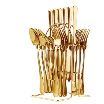 Set 24 piese tacamuri AURII cu suport otel inoxidabil