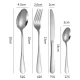 Set 24 piese tacamuri ARGINTII cu suport otel inoxidabil
