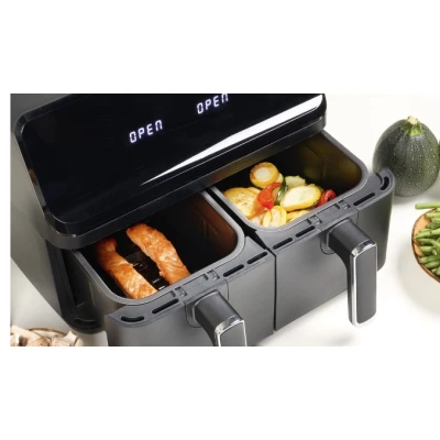 Friteuza cu aer cald dublu compartiment panou tactil digital putere 3000W