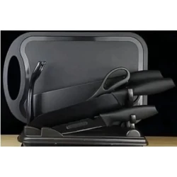 Set bucatarie complet 7 in 1 cutite foarfeca curatator tocator si suport Organizator