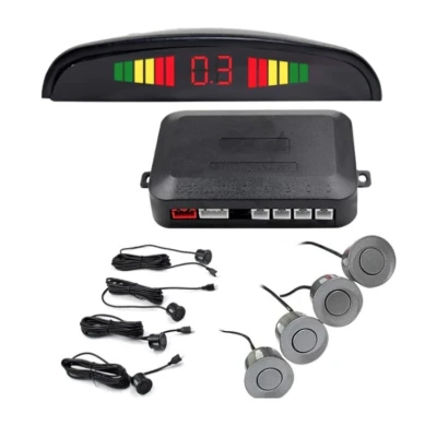 Set 4 Senzori de parcare auto afisaj LED GRI