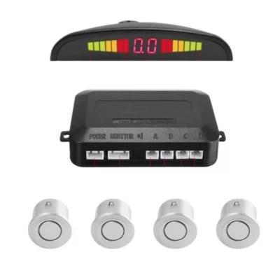 Set 4 Senzori de parcare auto afisaj LED GRI
