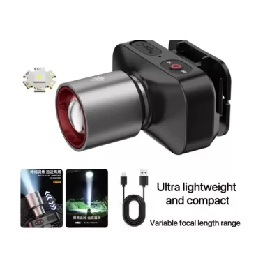 Lanterna de cap 8059 reincarcabila cu zoom telescopic 3 moduri iluminare