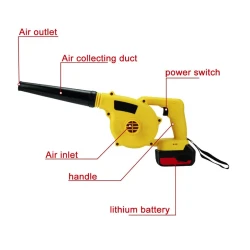 Suflator de frunze fara fir 48V electric puternic 2 in 1 cu 2 acumulatori 48V