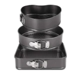 UB Set 3 tavi pentru copt forma Inima/Rotunda/Patrata cu baza detasabila 24/26/28 cm AM