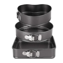 UB Set 3 tavi pentru copt forma Inima/Rotunda/Patrata cu baza detasabila 24/26/28 cm AM