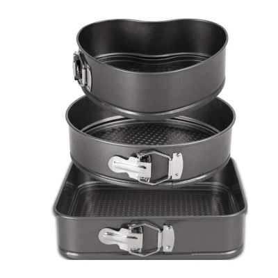 UB Set 3 tavi pentru copt forma Inima/Rotunda/Patrata cu baza detasabila 24/26/28 cm AM