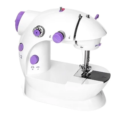 Masina de cusut portabila mini SM 202A cu 2 fire 2 viteze compacta