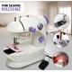 Masina de cusut portabila mini SM 202A cu 2 fire 2 viteze compacta