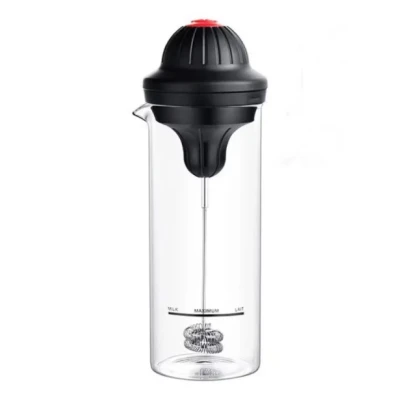 Mixer spumant de lapte pentru cafea cu recipient negru