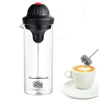 Mixer spumant de lapte pentru cafea cu recipient negru
