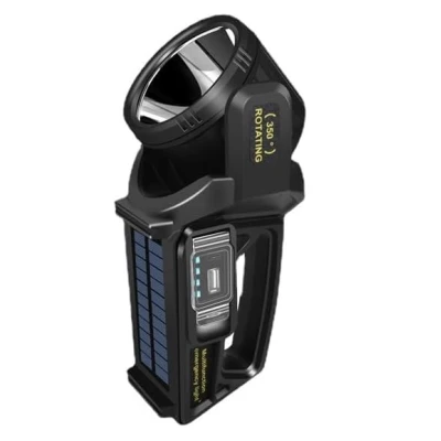 Lanterna de mana W5166 cu incarcare solara port tip C indicator baterie rotatie 360