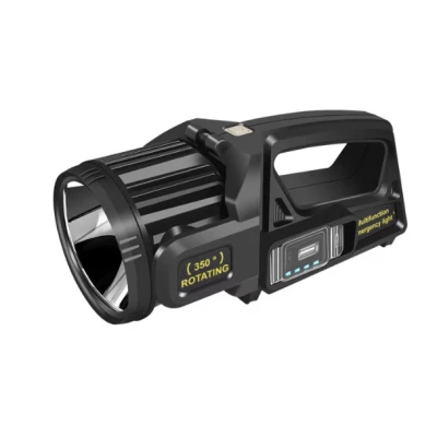Lanterna de mana W5166 cu incarcare solara port tip C indicator baterie rotatie 360