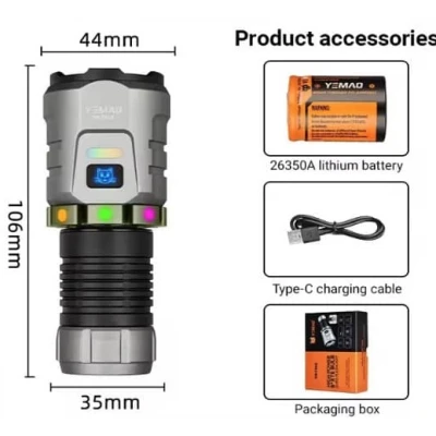 Mini lanterna de mana YM F86X magnetica de 3300 lumeni