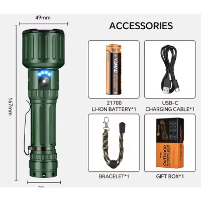 Lanterna YM A83 ultra puternica 5000 lumeni reincarcabila prin USB C LED