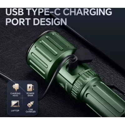 Lanterna YM A83 ultra puternica 5000 lumeni reincarcabila prin USB C LED
