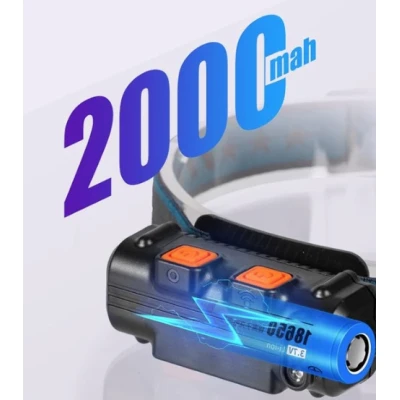 Lanterna de cap LED COB cu inductie W678 si 3 moduri iluminare USB 3W