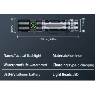 Lanterna tactica de mana YM A6 de 2200LM baterie 18650 cu 5 moduri de iluminare