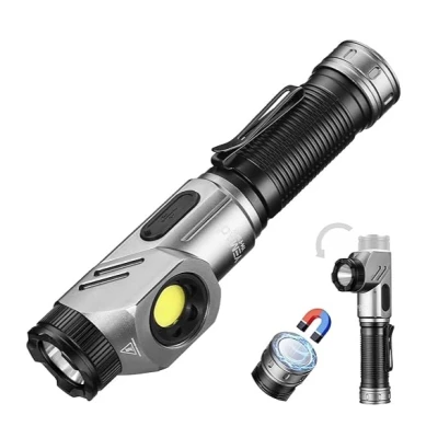 Lanterna tactica de mana YM F303 cu 2 surse de lumina si baza magnetica