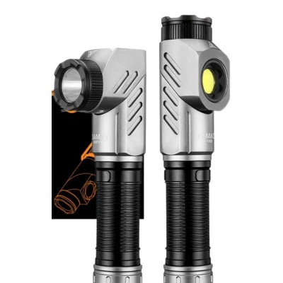 Lanterna tactica de mana YM F303 cu 2 surse de lumina si baza magnetica