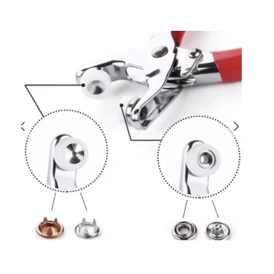 Set cleste rosu pentru capsat din metal cu capse incluse si manere antiaderente