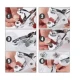 Set cleste rosu pentru capsat din metal cu capse incluse si manere antiaderente
