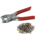 Set cleste rosu pentru capsat din metal cu capse incluse si manere antiaderente