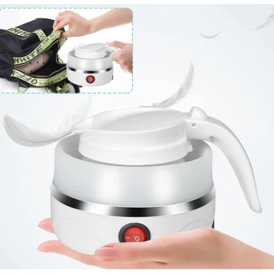 Fierbator electric tip cana pliabil Silicon/Inox putere 600W capacitate 0.6L ALB