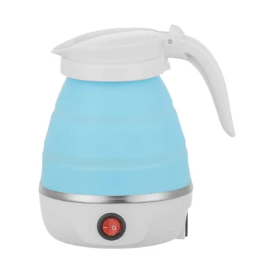 Fierbator electric tip cana pliabil Silicon/Inox putere 600W capacitate 0.6L ALBASTRU