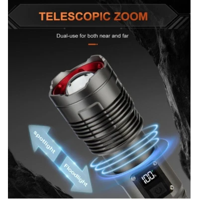 Lanterna super luminoasa CB 6501 putere 30W zoom 1000M raza de actiune 5 moduri iluminare